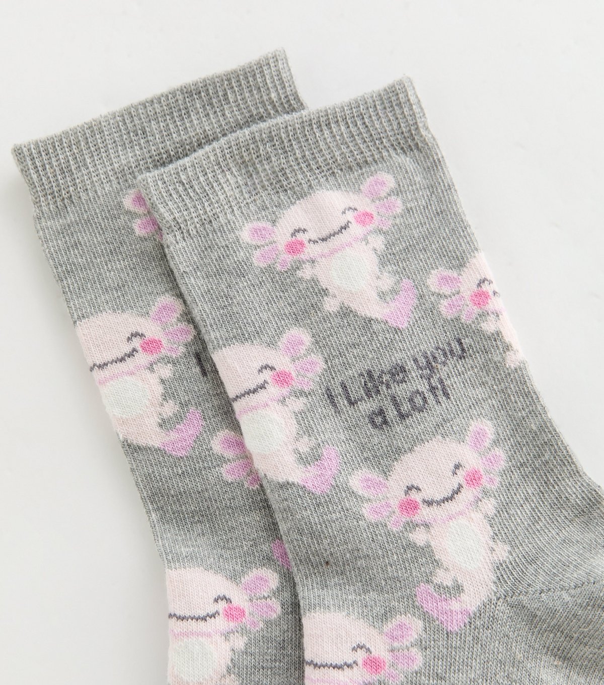 New Look Grey 'I like you a lotl' Socks New Look - 2