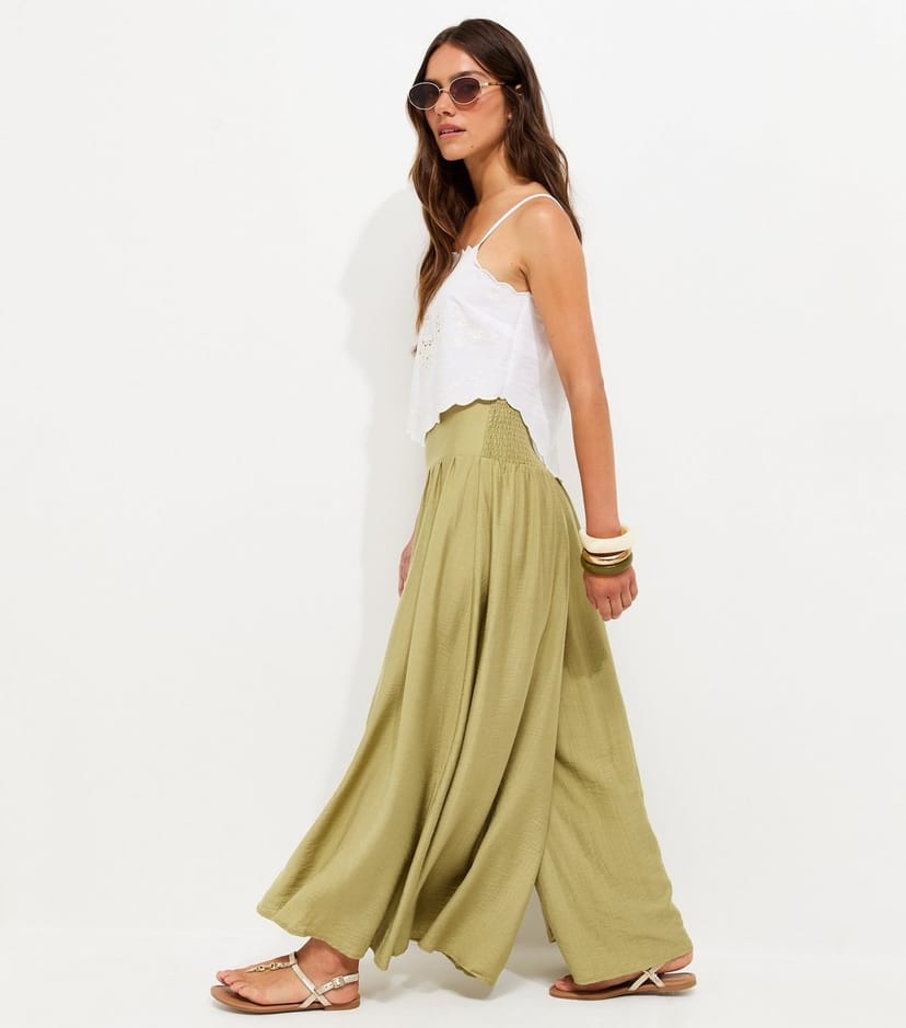 New Look Women's Petite Light Khaki Palazzo Wide Leg Trousers New Look - 1