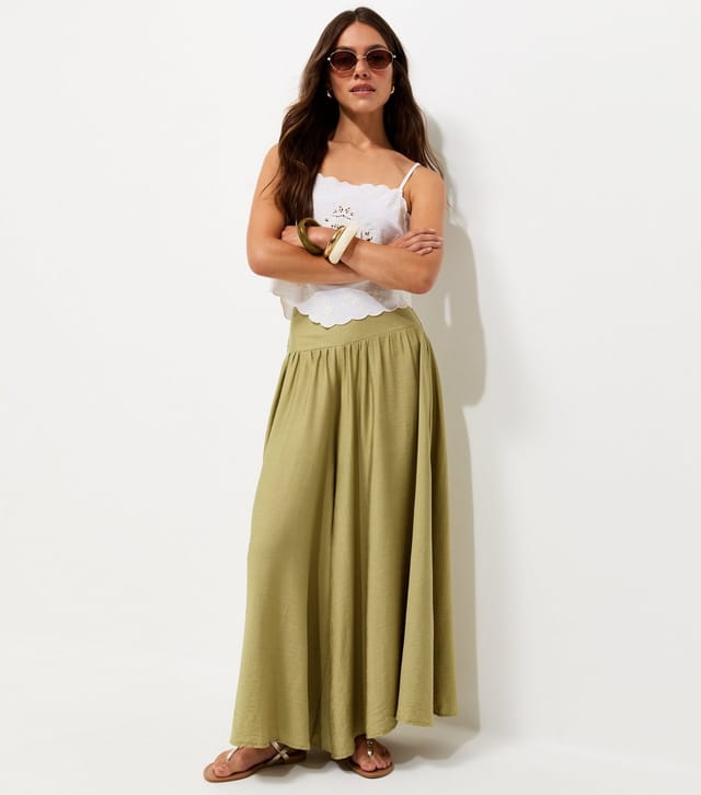 New Look Women's Petite Light Khaki Palazzo Wide Leg Trousers New Look - 2