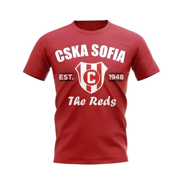 CSKA Sofia CSKA Sofia Men's Personalised Established Football T-Shirt in Red - 2