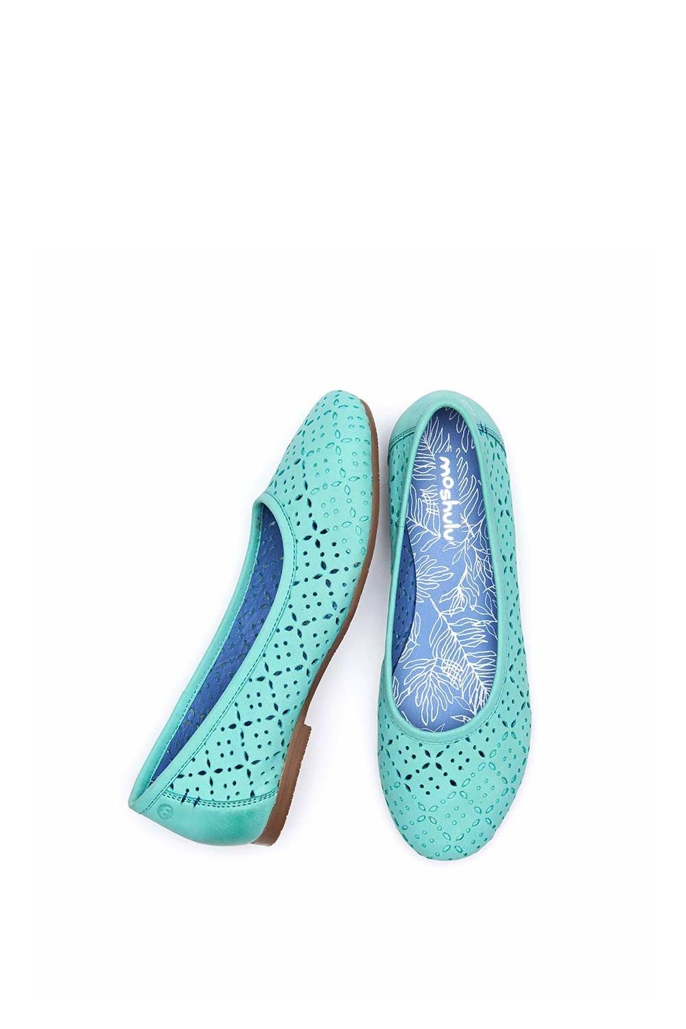 Moshulu Moshulu Women's 'Senara' Punched Pattern Ballerina Pumps in Bright Blue - 2