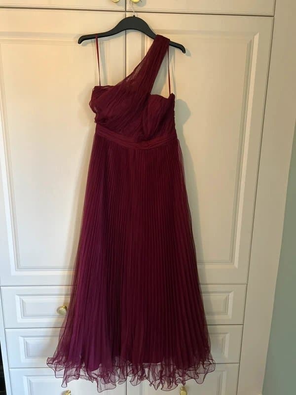 ASOS ASOS Design size 12 BNWT Oxblood bridesmaid off-shoulder dress