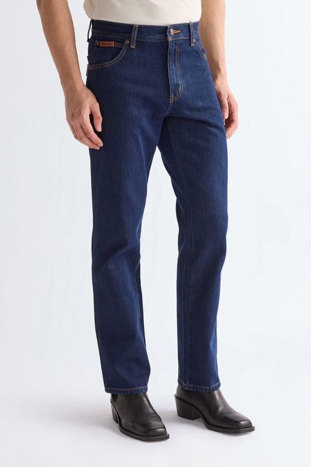 Wrangler Wrangler Men's Texas Regular Straight Denim Jeans Dark Stone in Navy - 2