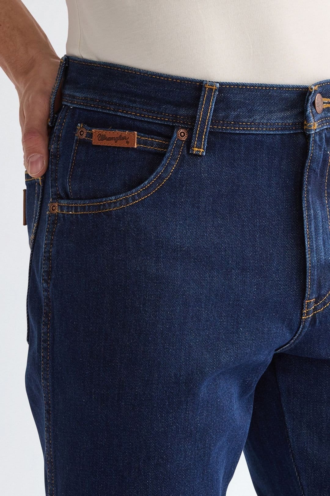 Wrangler Wrangler Men's Texas Regular Straight Denim Jeans Dark Stone in Navy - 4