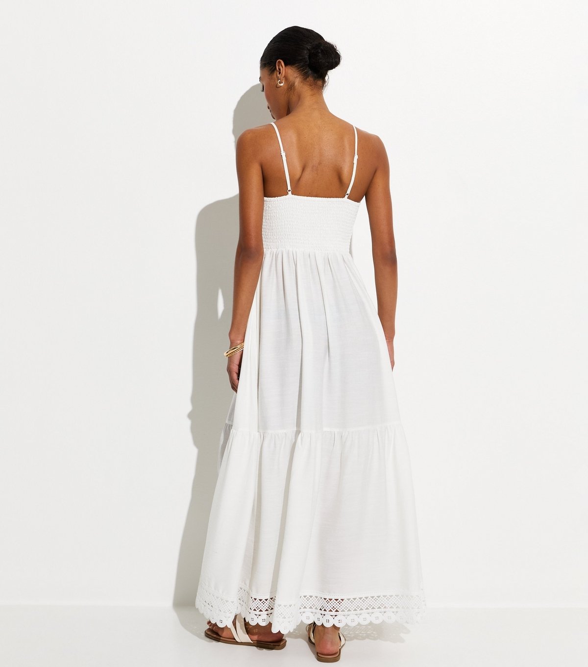 New Look Women's White Crochet Panel Beach Maxi Dress New Look - 4