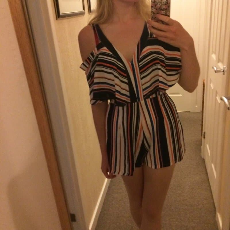 Rare London Rare London stripe playsuit chiffon 8 BNWT