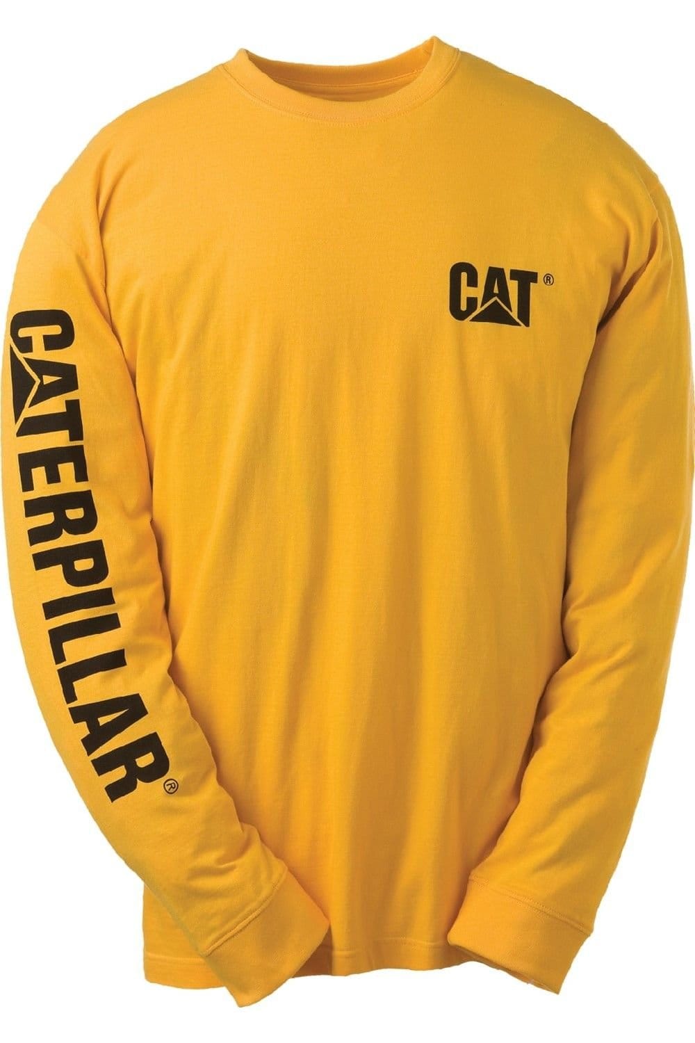 Caterpillar Caterpillar Men's Trademark Banner Long Sleeve T-Shirt in Yellow - 1