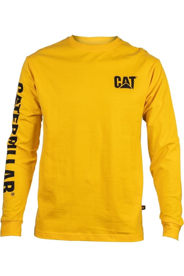 Caterpillar Caterpillar Men's Trademark Banner Long Sleeve T-Shirt in Yellow - 2
