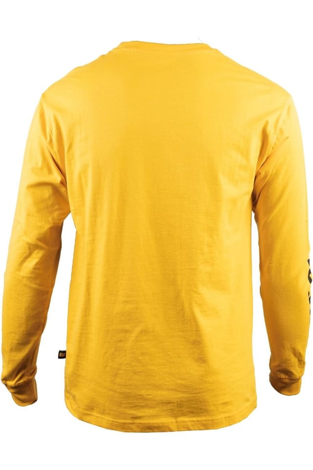 Caterpillar Caterpillar Men's Trademark Banner Long Sleeve T-Shirt in Yellow - 3