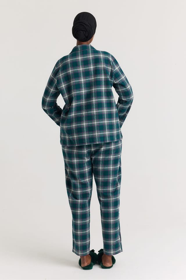 Pretty You London Pretty You London Women's Plaid Pyjama Set in Green - 3