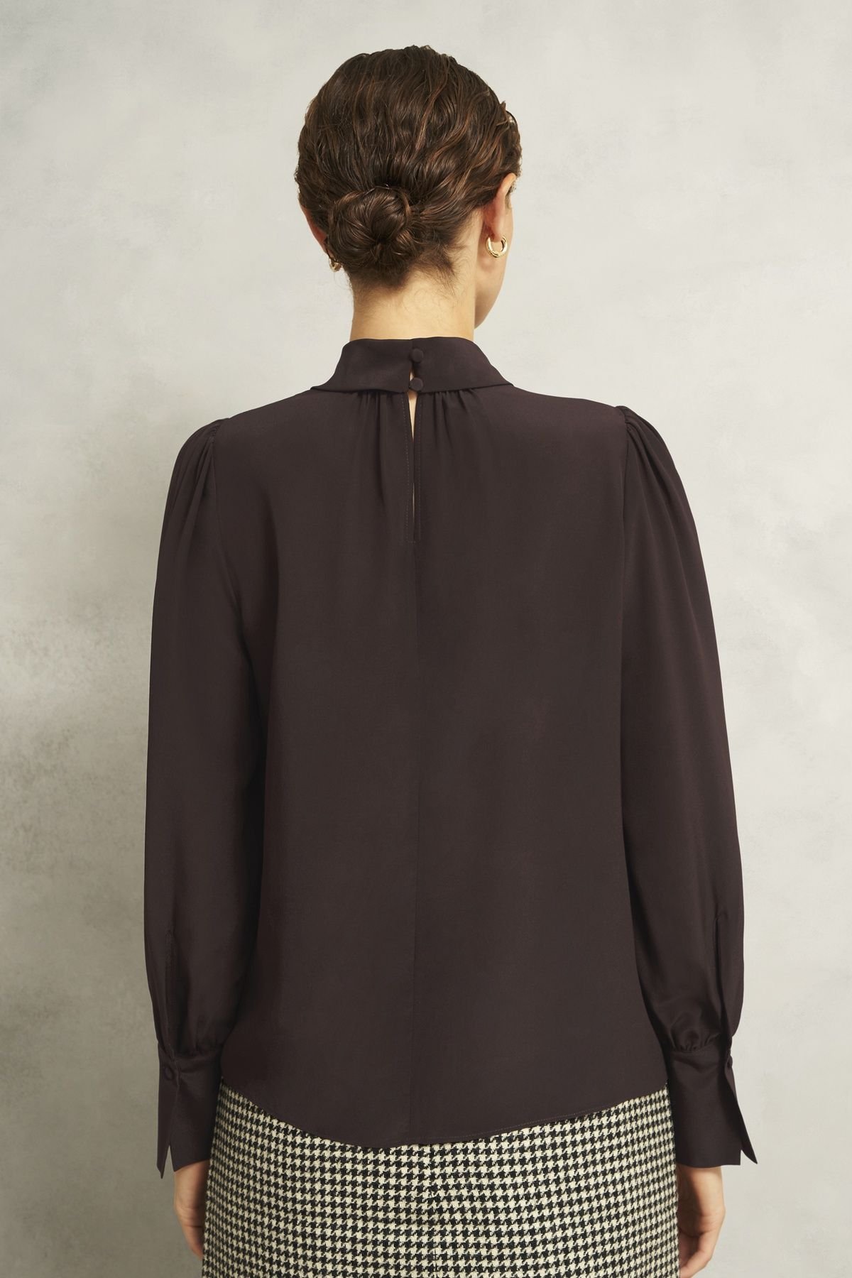 Hobbs London Hobbs London Women's Debby Silk Blouse in Dark Brown - 4