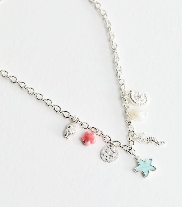 New Look Silver Tone Shell and Starfish Charm Necklace New Look - 3