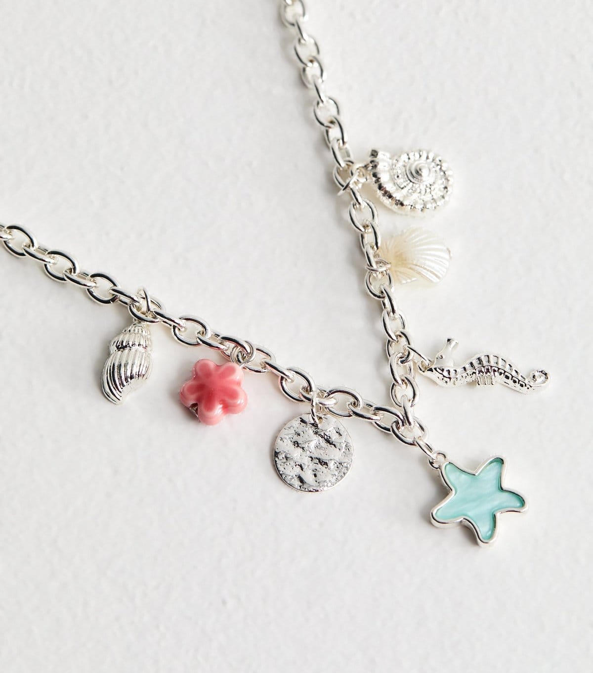 New Look Silver Tone Shell and Starfish Charm Necklace New Look - 4