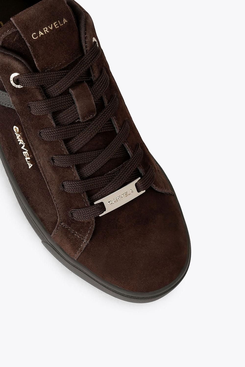 Carvela Carvela Women's 'Daze' Suede Fabric Trainers in Dark Brown - 4
