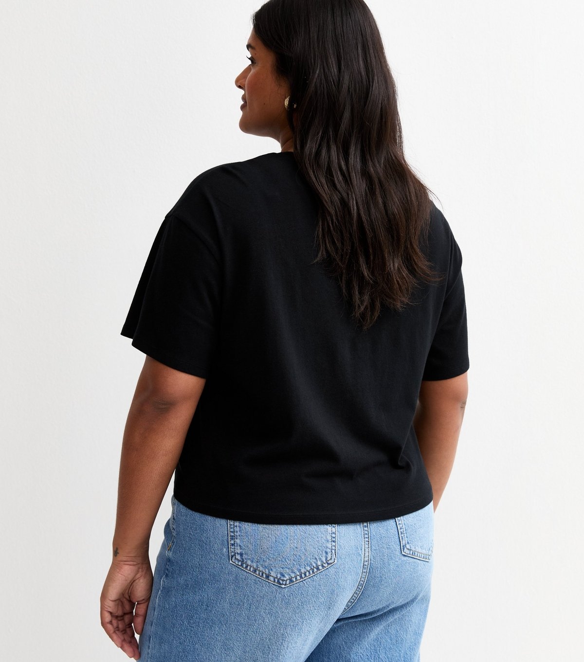 New Look Women's Plus Size Black Tie Front T-Shirt Curves New Look - 4