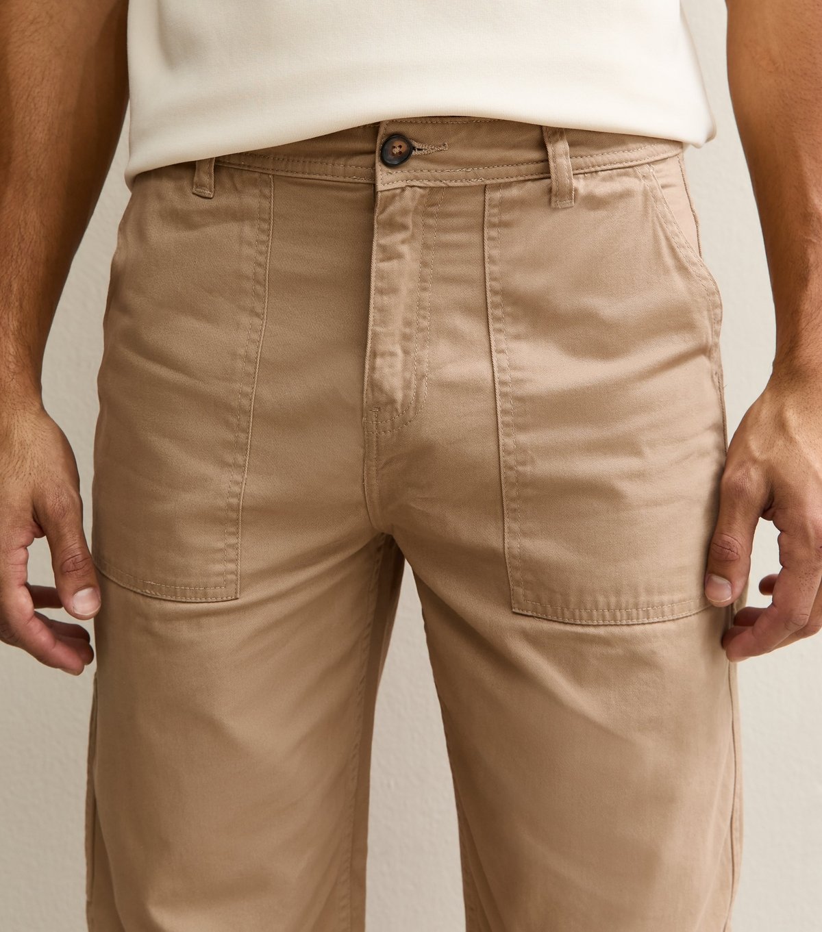 New Look Men's Tan Regular Carpenter Chino Trousers New Look - 2