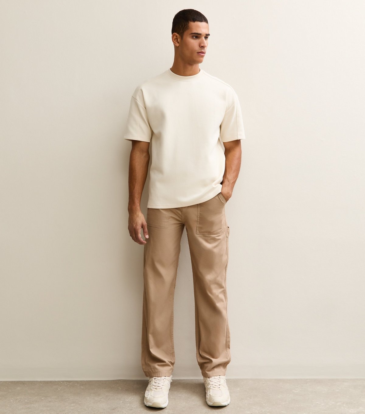 New Look Men's Tan Regular Carpenter Chino Trousers New Look - 3