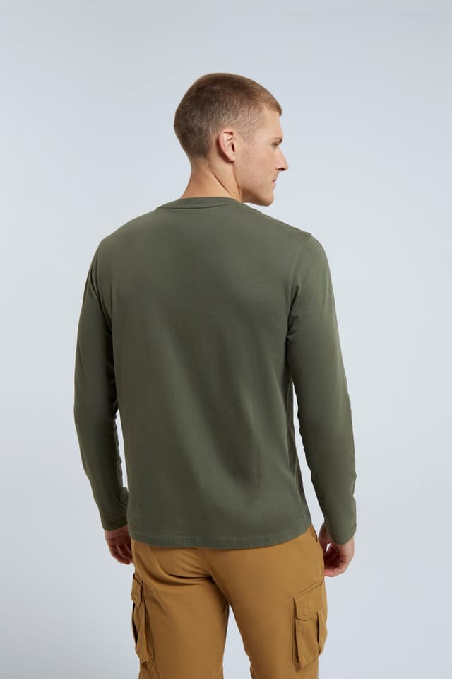 Animal Animal Men's 'Classico' Long Sleeved Breathable Cotton Tee in Khaki - 3
