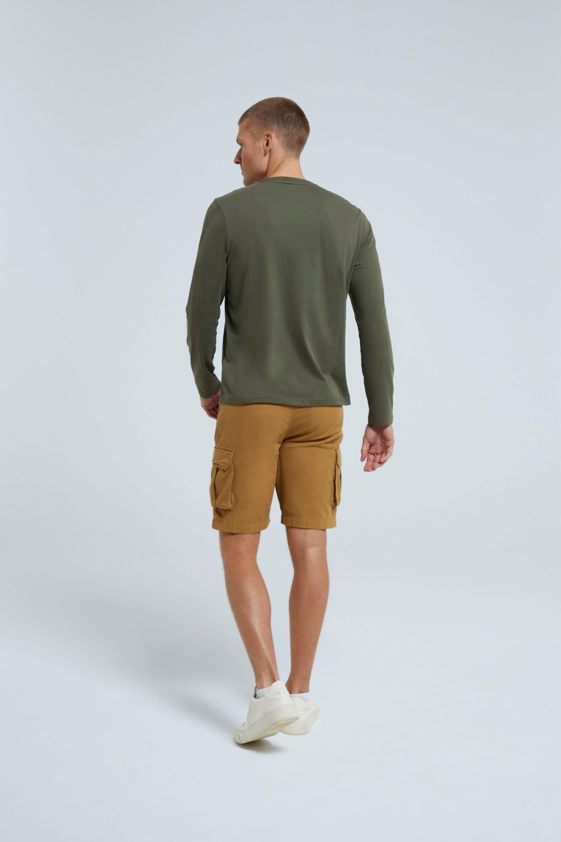 Animal Animal Men's 'Classico' Long Sleeved Breathable Cotton Tee in Khaki - 4