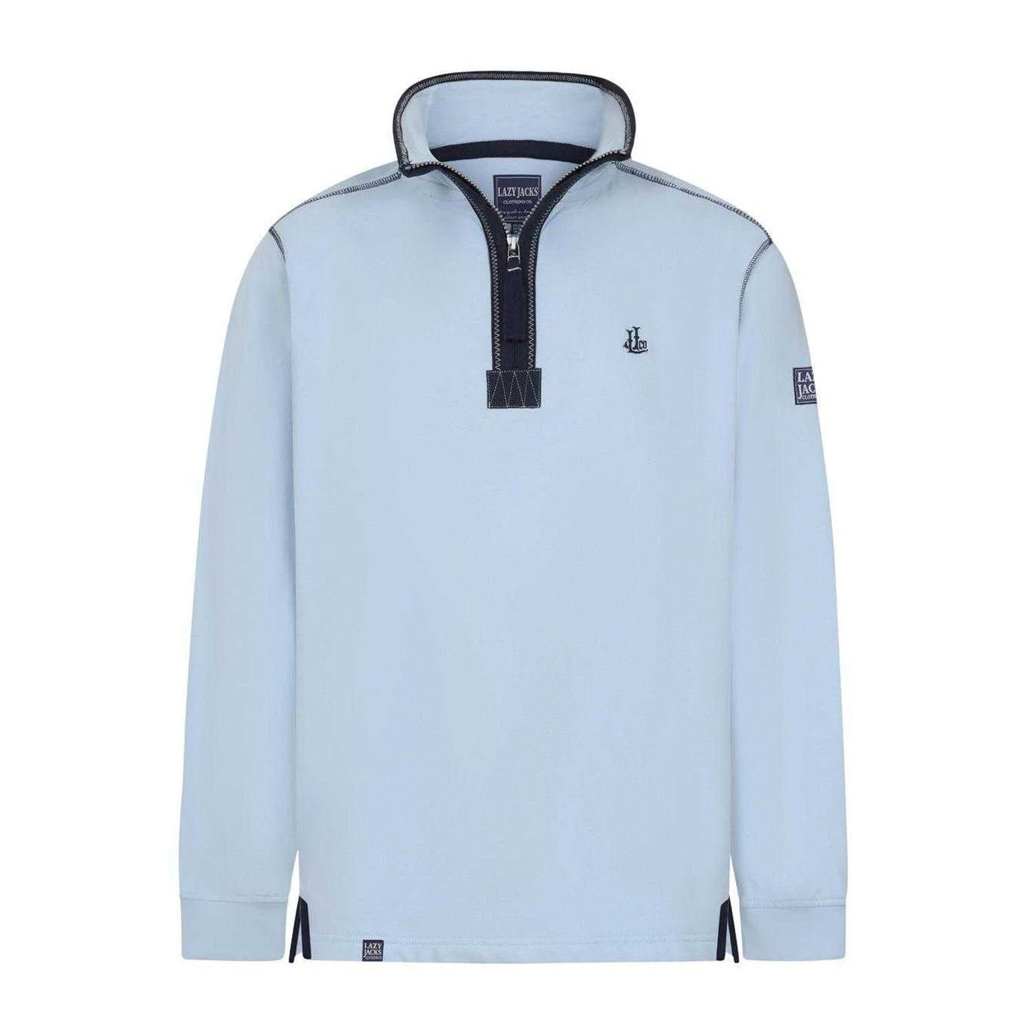 Lazy Jacks Lazy Jacks Women's Quarter Zip Sweatshirt in Baby Blue