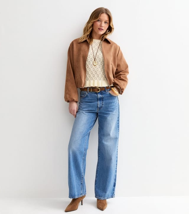 New Look Women's Cream Cotton Rich Pointelle Frill Trim Jumper New Look - 3