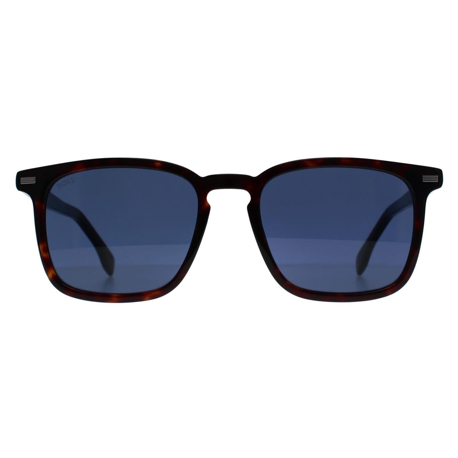 Hugo Boss Hugo Boss Men's Square Havana Blue BOSS 1364/S in Brown