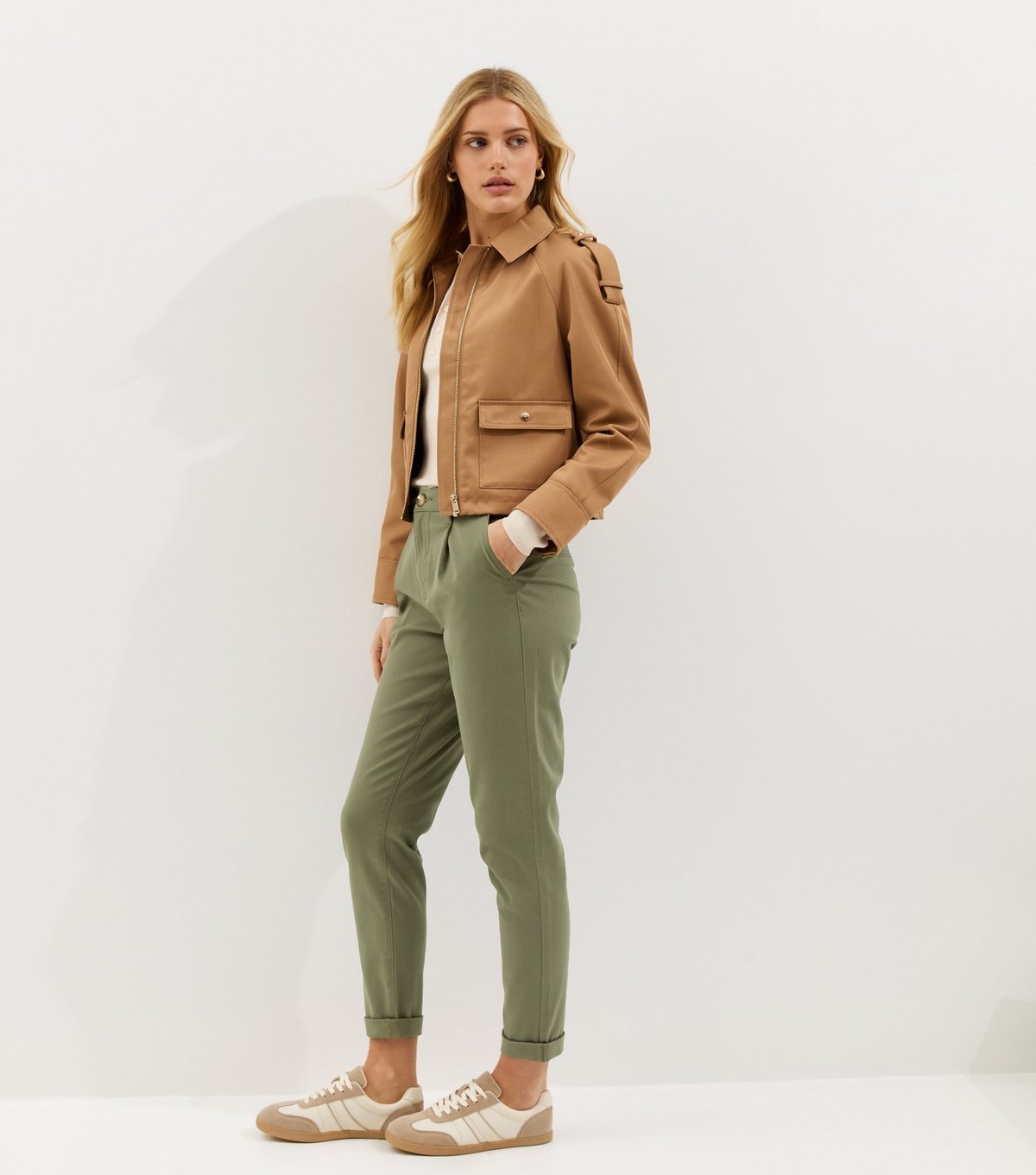New Look Women's Dark Khaki Slim Leg Chino Trousers New Look - 3