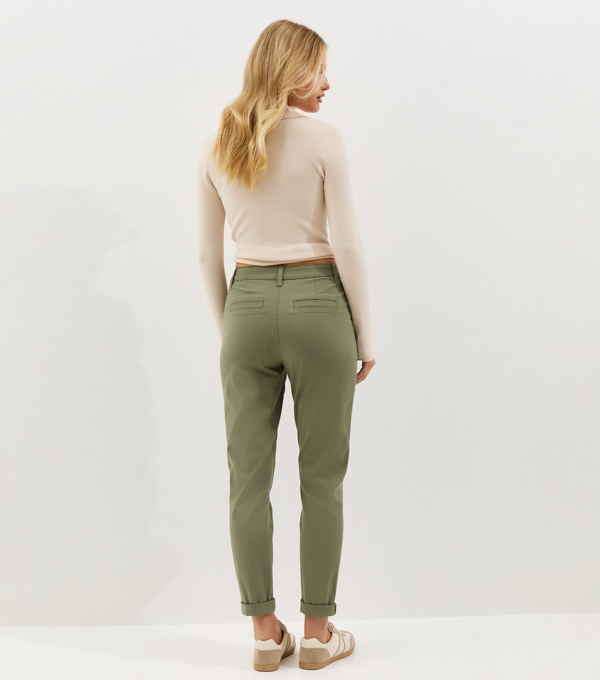 New Look Women's Dark Khaki Slim Leg Chino Trousers New Look - 4