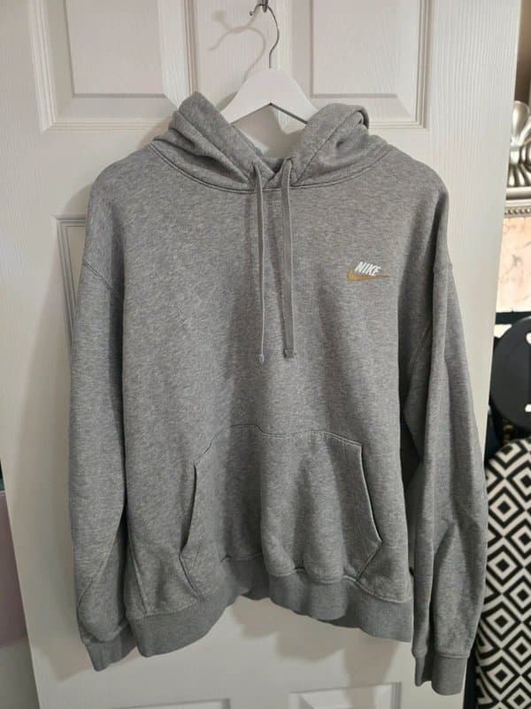 Nike Nike Grey Club Hoodie Gold Swoosh Size L