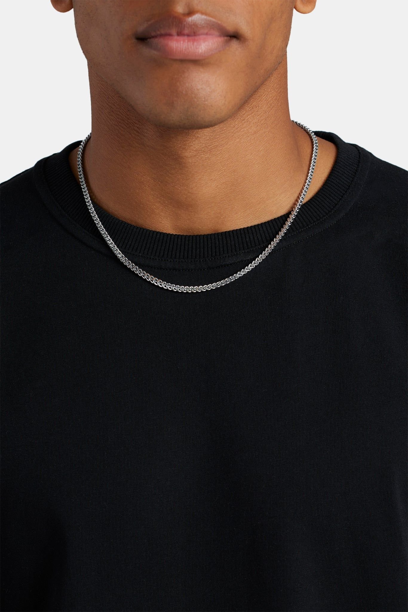 Cernucci Cernucci Men's 3mm Franco Chain in Metallic Silver - 1