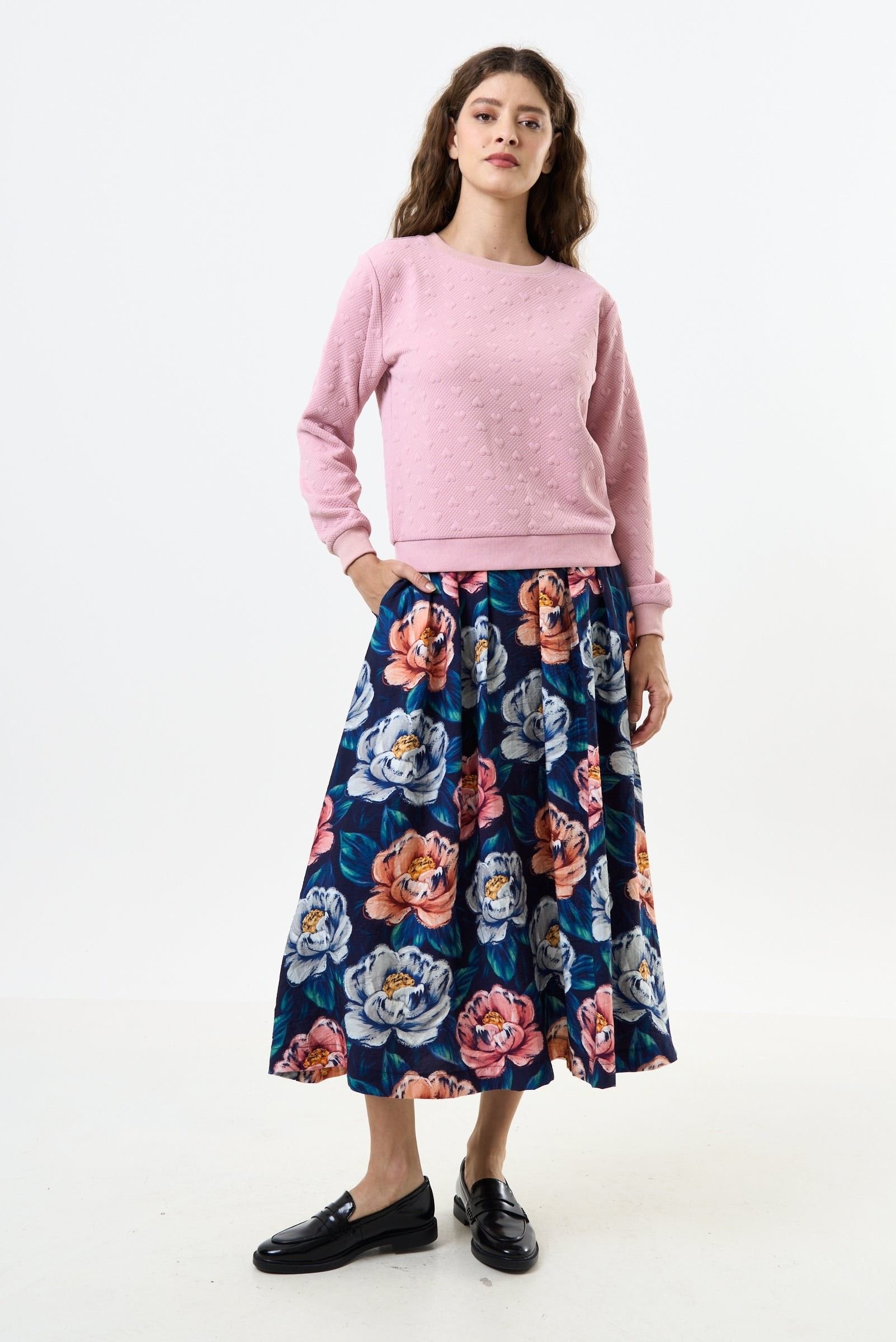 Louche Louche Women's Jan Heartfelt Quilted Sweatshirt - Pale Pink - 4