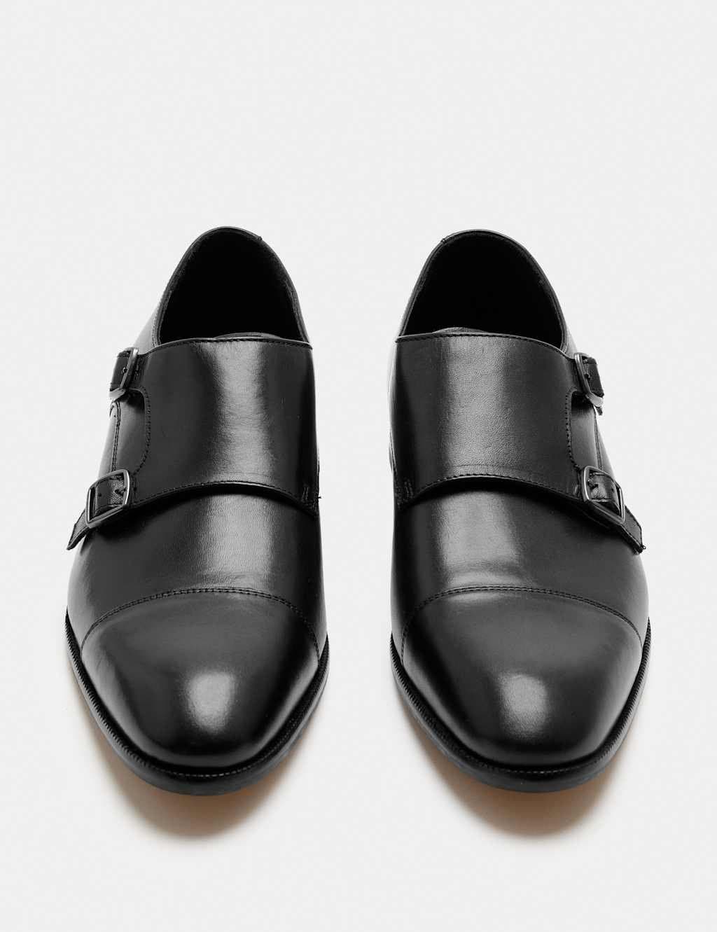 Marks & Spencer M&S Leather Monk Strap Shoes Black