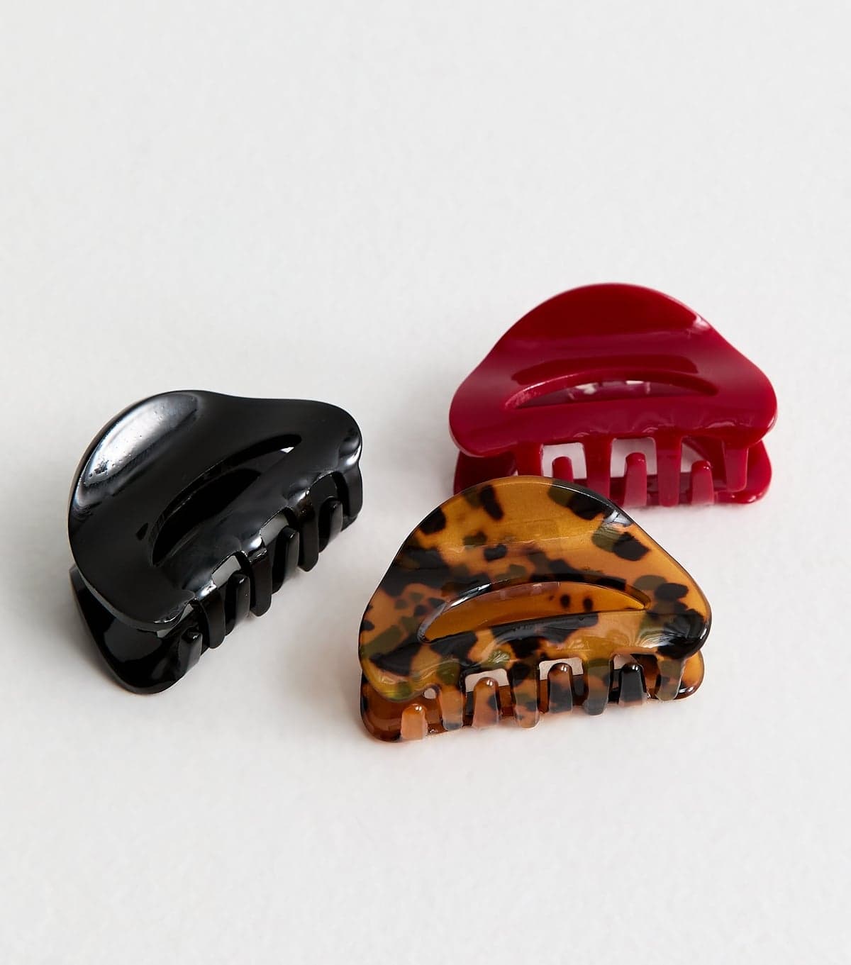 New Look Pack Of 3 Multi Colour Cut Out Claw Clips New Look