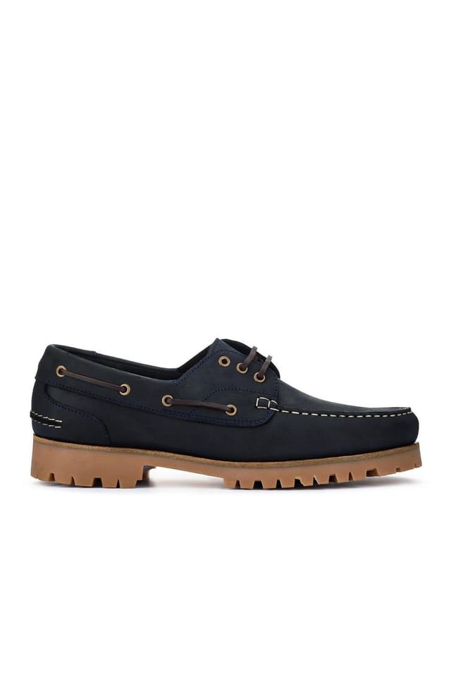 Jones Bootmaker Jones Bootmaker Men's Pickering2 Leather Boat Shoes in Navy - 2