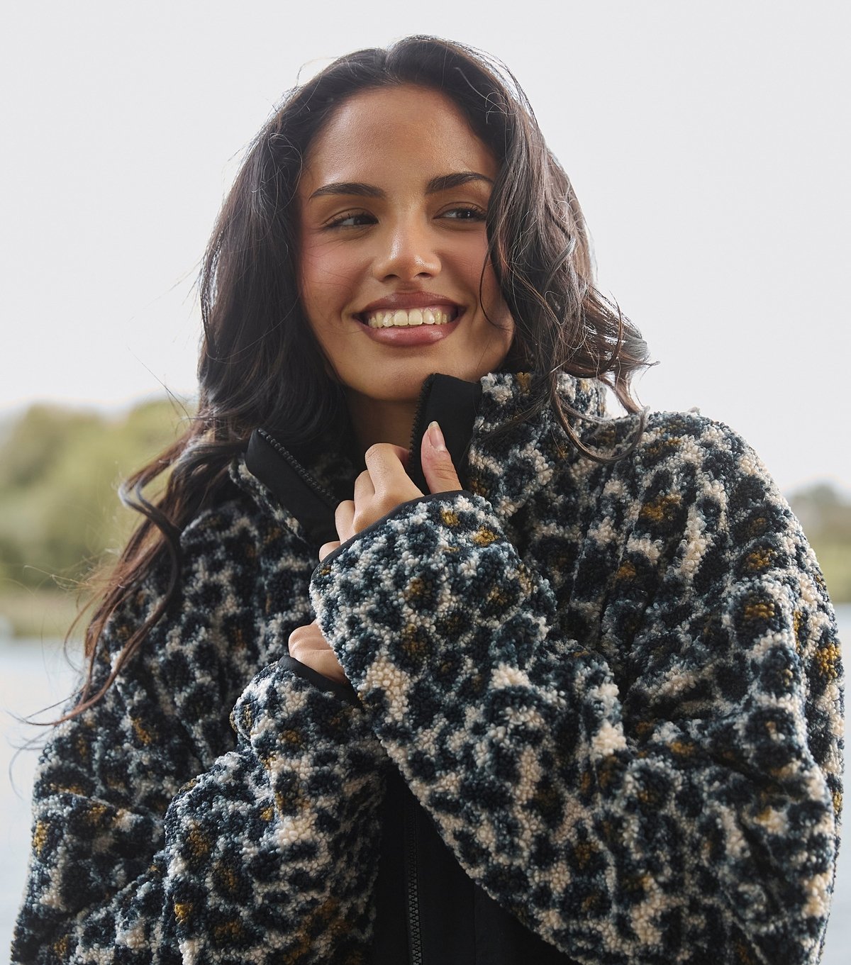 South Beach Women's Brown Leopard Print Borg Jacket South Beach New Look - 2