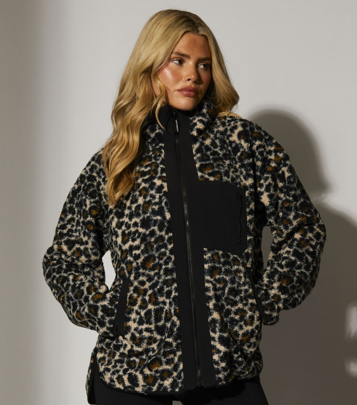 South Beach Women's Brown Leopard Print Borg Jacket South Beach New Look - 4