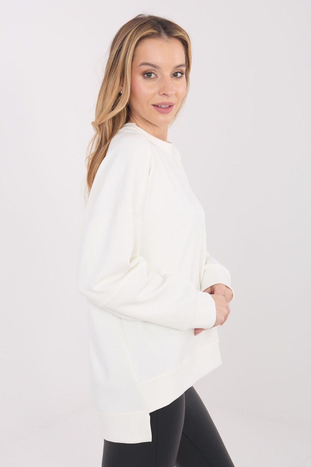 Love Lace Love Lace Women's Viscose Elastane Casual Sweatshirt with Patch in Cream - 4