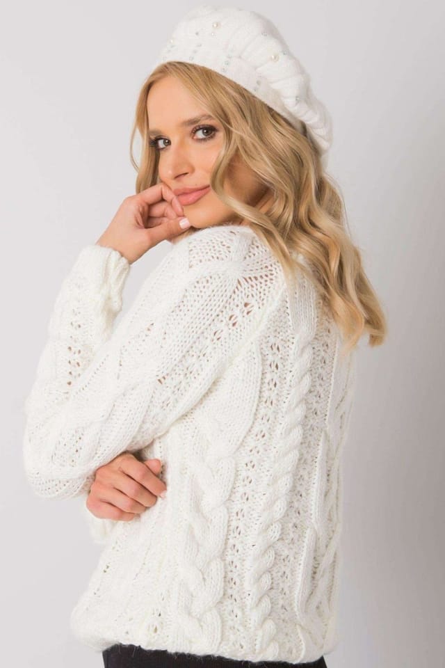 Love Lace Love Lace Women's Structured Beret with Adjustable Strap for Daily Wear in Ecru - 2