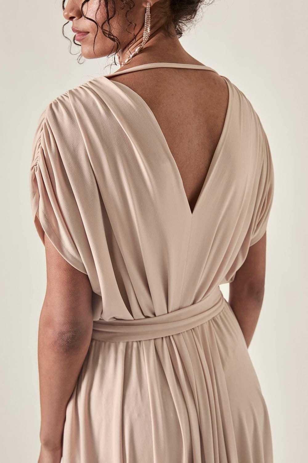 James Lakeland James Lakeland Women's Taupe Draped Midi Dress - 4