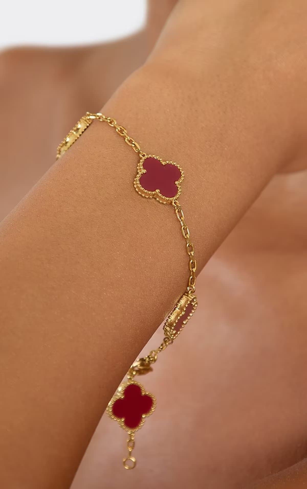 EGO Clover Detail Clasp Bracelet In Brown, Women's Size UK 0
