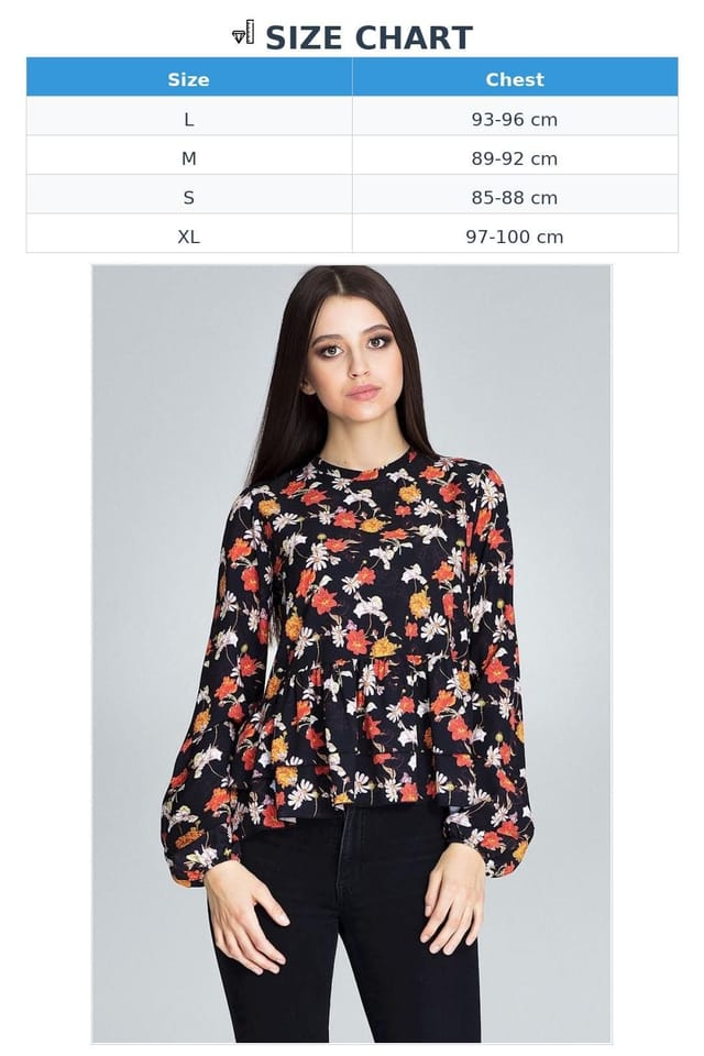 Love Lace Love Lace Women's Floral Loose Fit Long Sleeve Blouse in Black - 3