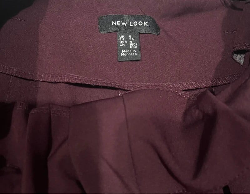 New Look Burgundy Satin Trousers