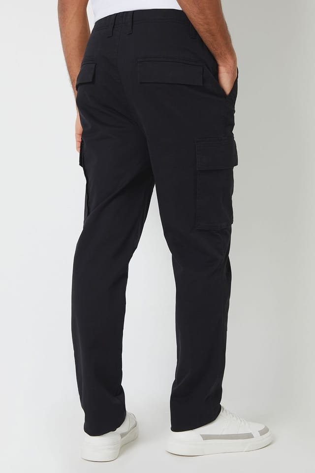 Saltwell Saltwell Men's Stretch Cotton Blend Cargo Trousers in Black - 2