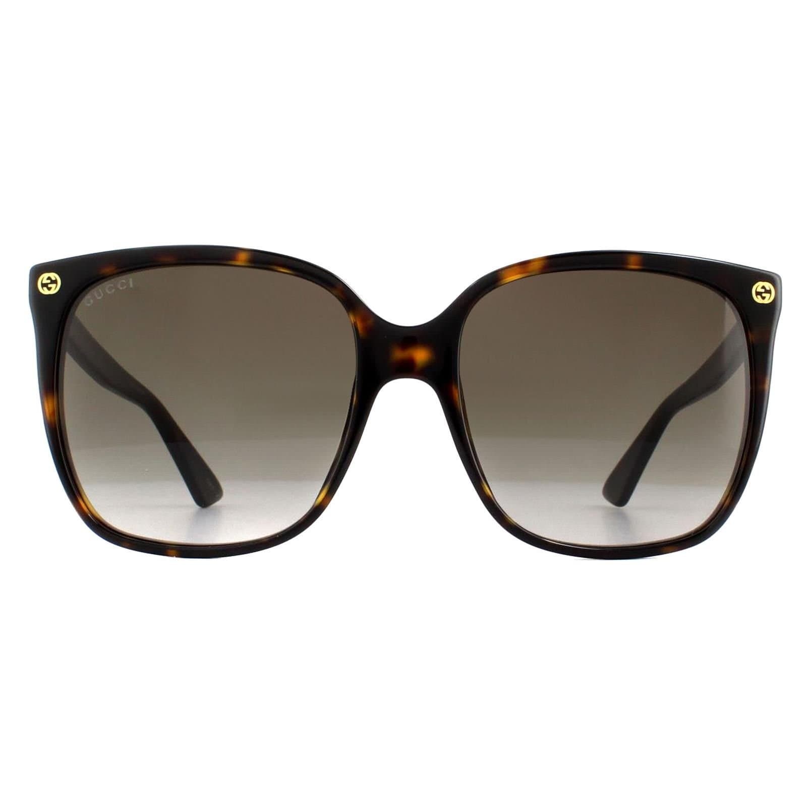 Gucci Gucci Women's Cat Eye Havana Grey Gradient Sunglasses in Brown