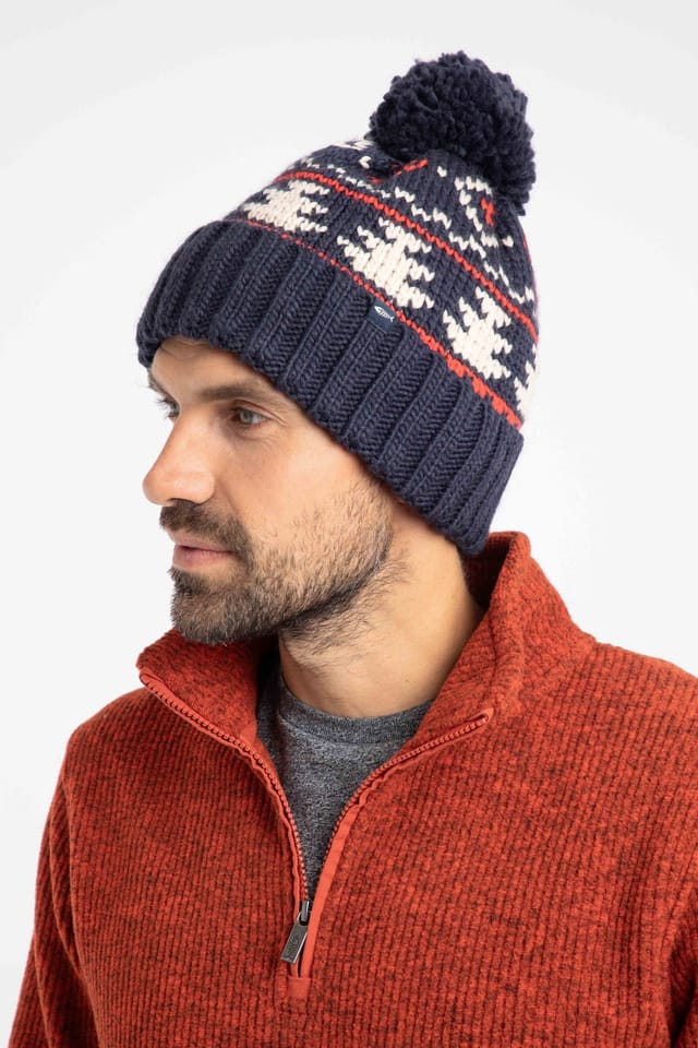 Weird Fish Weird Fish Men's Scotsdale Fair Isle Bobble Hat in Navy - 3