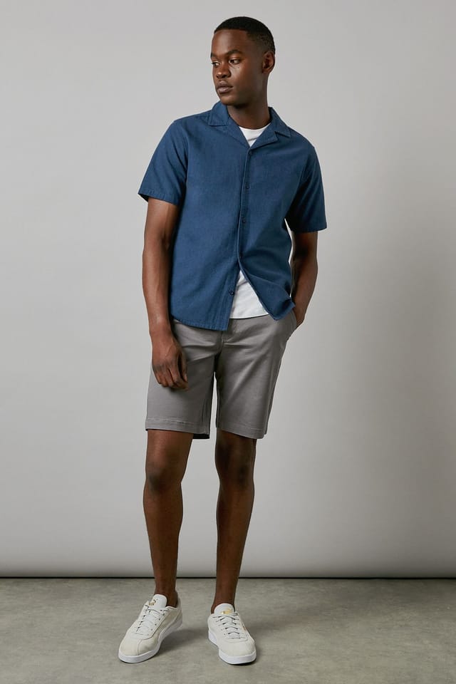 Burton Burton Men's Classic Chino Shorts in Mid Grey - 2