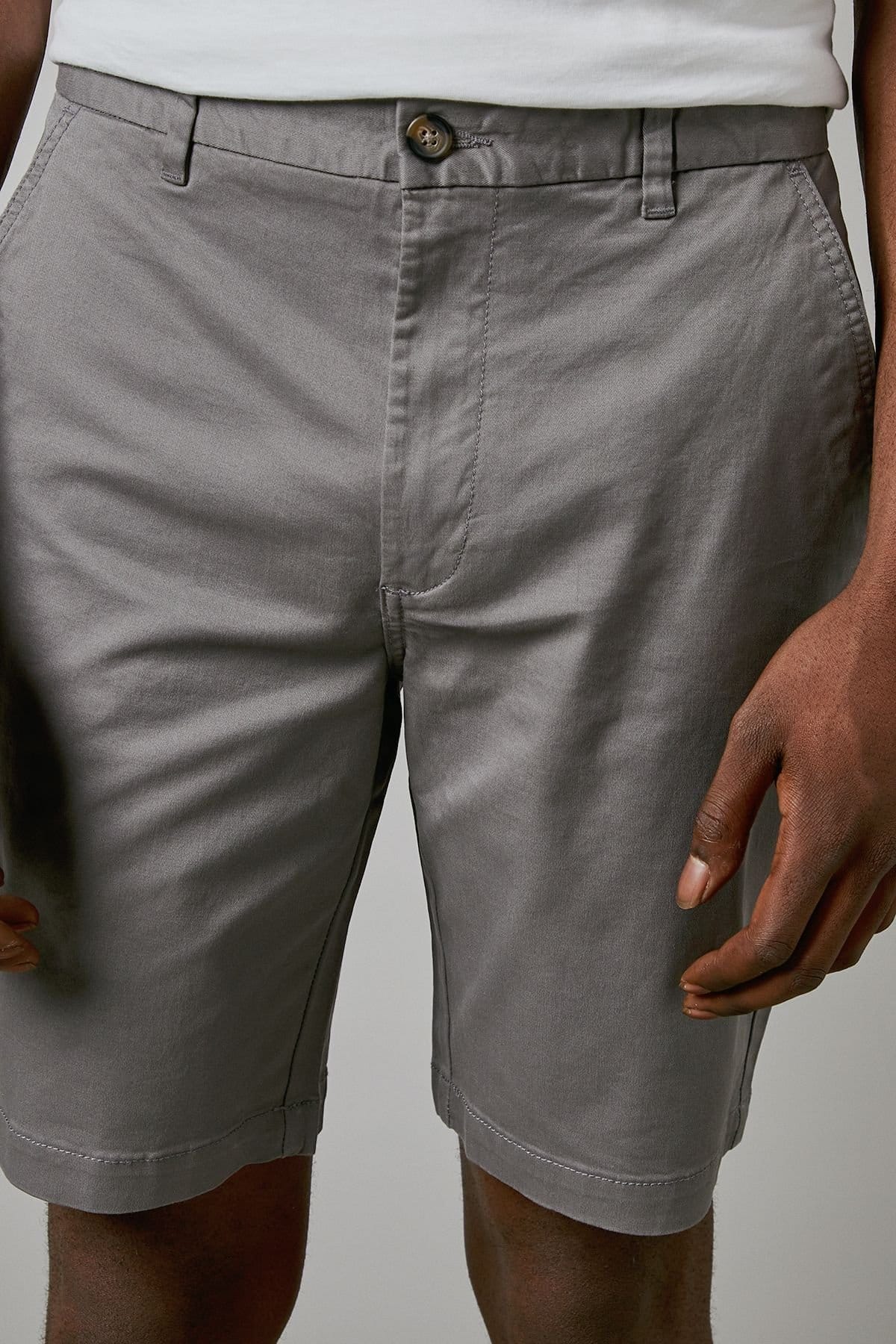 Burton Burton Men's Classic Chino Shorts in Mid Grey - 4