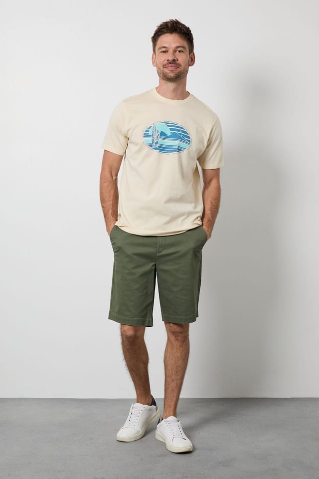 Maine Maine Men's Yellow California Beach Printed T-Shirt - 2
