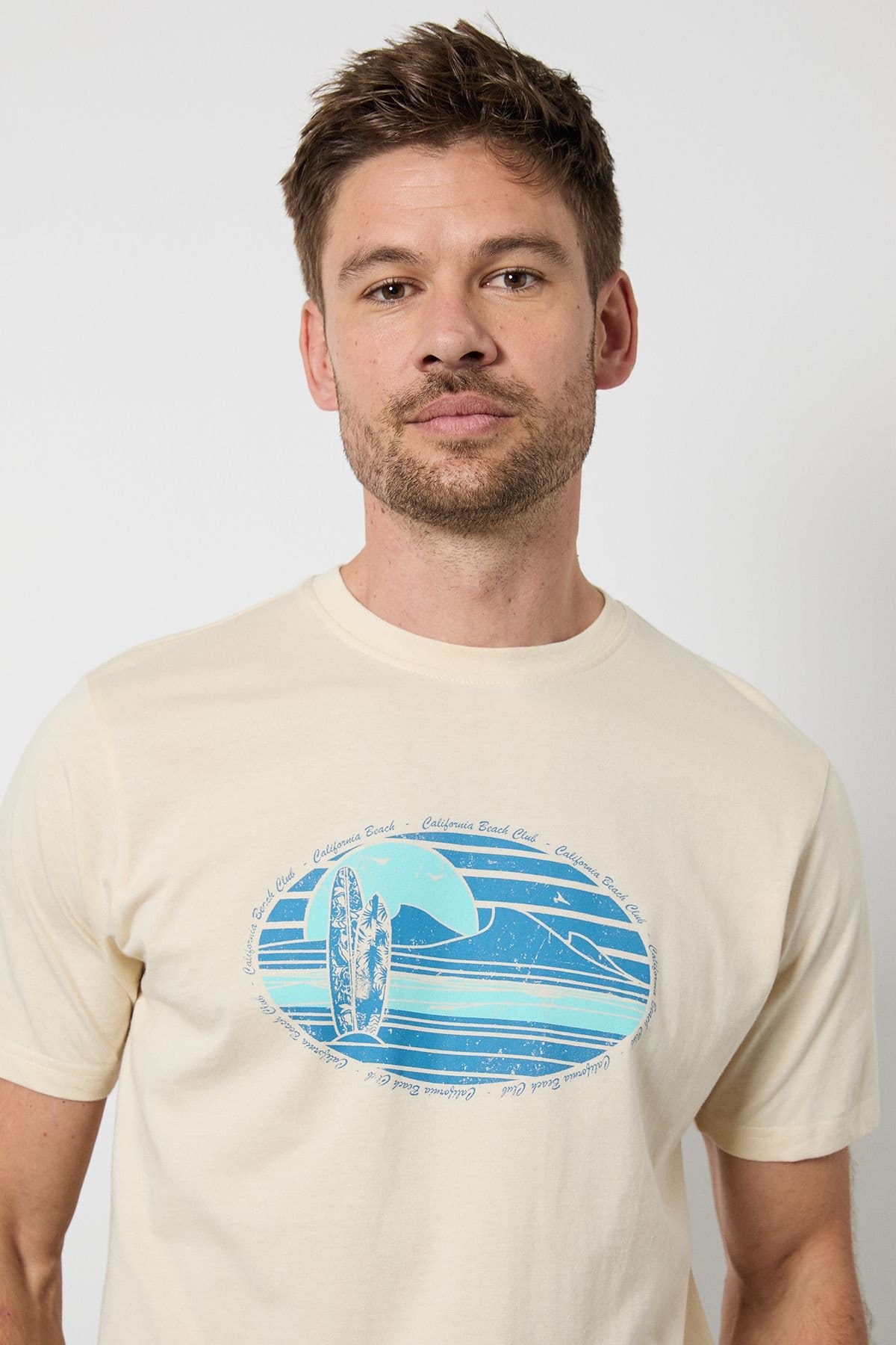 Maine Maine Men's Yellow California Beach Printed T-Shirt - 4