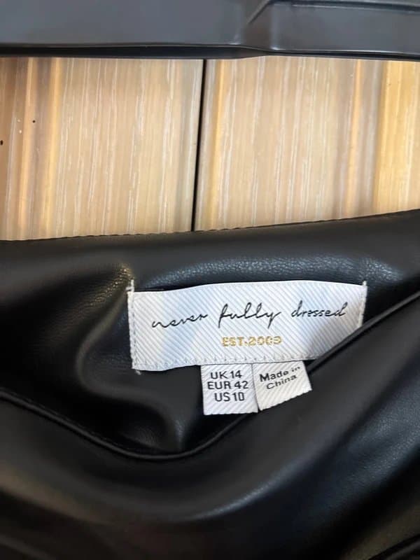 Never Fully Dressed Never Fully Dressed Leather Jasper midi skirt 14 Black